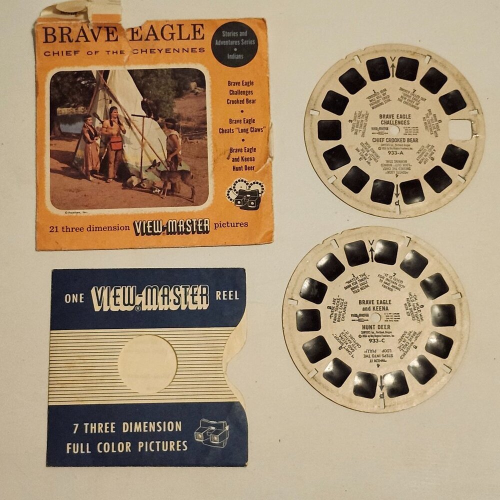 VINTAGE BRAVE EAGLE Chief of the Cheyennes View Master Reels 1956 Incomplete